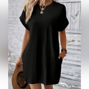 SALE! NEW W/TAGS- Black T-Shirt Dress